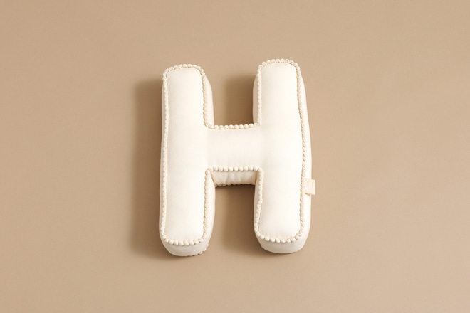 Cuscino Lettera H - Boho Vaniglia
