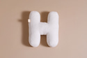 Buchstaben-Kissen H - Off White Bouclé
