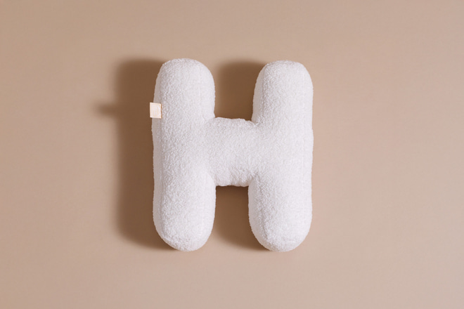 Cojín Letra H - Bouclé Off White