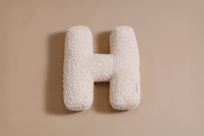 Letter Cushion H - Vanilla Boucle