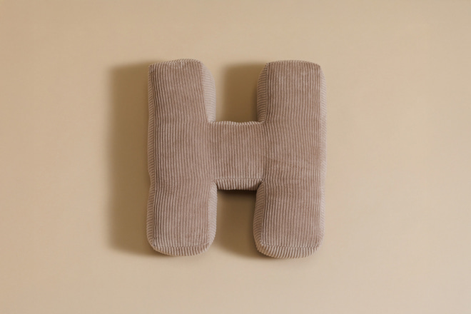 Letter Cushion H - CappuccinoCorduroy