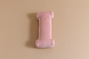Coussin Lettre I - Velours Côtelé Rose