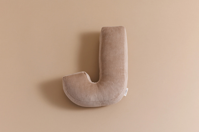 Letter Cushion J - Cappuccino Corduroy