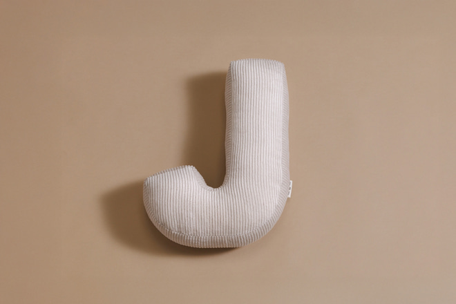Letter Cushion J - Ecru Corduroy