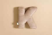 Coussin Lettre K - Velours Côtelé Cappuccino