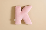Buchstaben-Kissen K - Rosa Kord