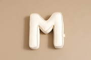 Coussin Lettre M - Boho Vanille
