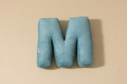 Cuscino Lettera M - Velluto a Coste Blu