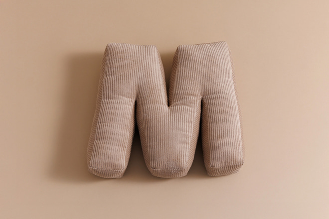 Letter Cushion M - Cappuccino Corduroy