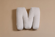 Letter Cushion M - Ecru Corduroy
