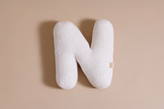 Cuscino Lettera N - Boucle Off White