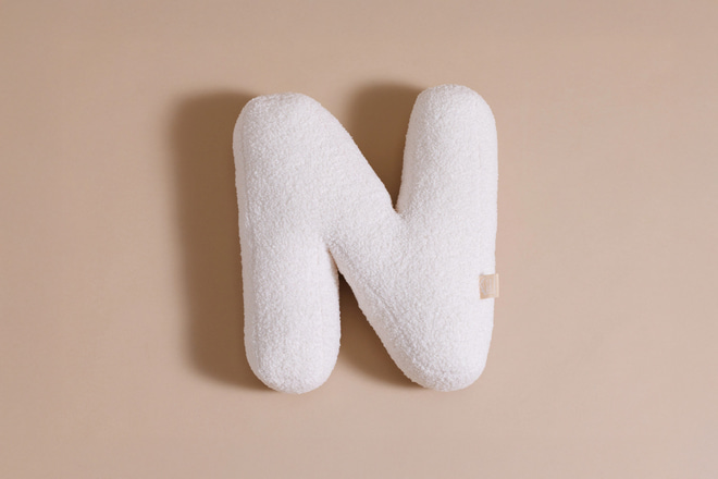 Almofada Letra N - Boucle Off White