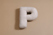 Letter Cushion P - Ecru Corduroy