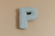 Buchstaben-Kissen P - Türkis Kord