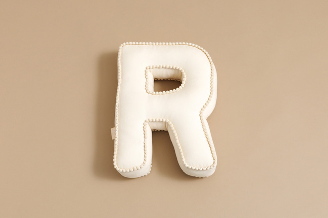 Cuscino Lettera R - Boho Vaniglia