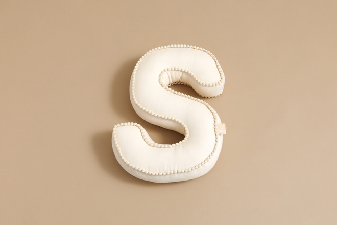 Cuscino Lettera S - Boho Vaniglia