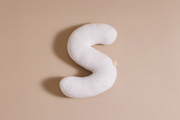 Coussin Lettre S - Bouclé Off White