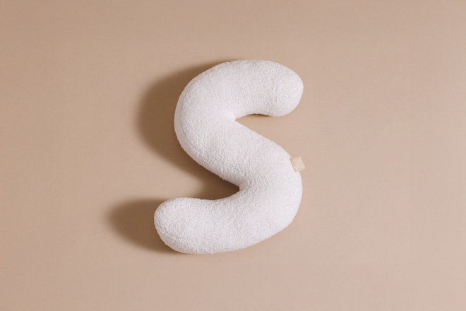 Cojín Letra S - Bouclé Off White