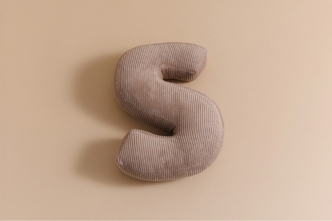 Letter Cushion S - Cappuccino Corduroy