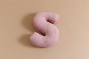 Cuscino Lettera S - Velluto a Coste Rosa
