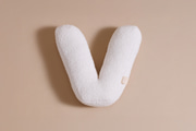 Coussin Lettre V - Bouclé Off White