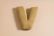Buchstaben-Kissen V - Honig Kord