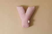 Cuscino Lettera Y - Velluto a Coste Rosa
