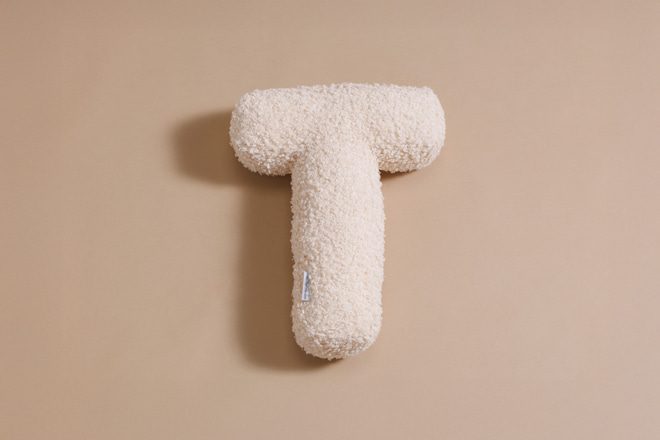 Cuscino Lettera T - Vanilla Boucle