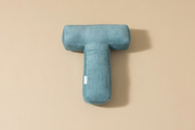 Cuscino Lettera T - Velluto a Coste Blu