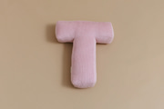 Letter Cushion T - Pink Corduroy