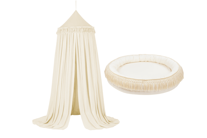 Set Baldacchino e puff Boho Vanilla
