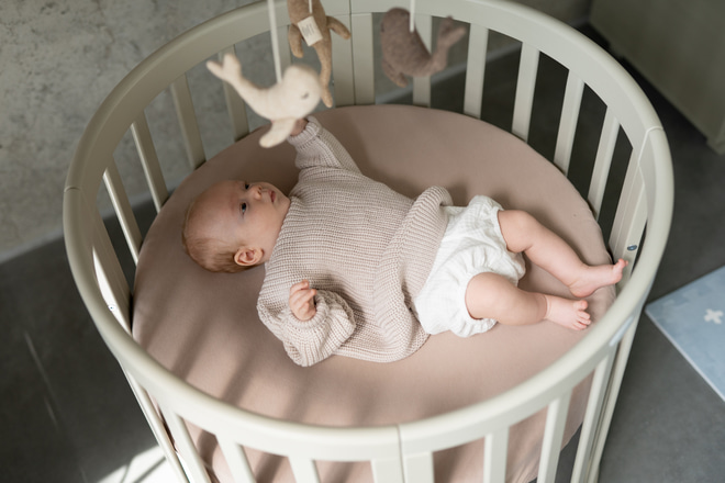 Small Fitted Sheet for Oval Evolving Cradle - Beige