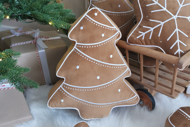 Tannenbaum Kissen – Karamell