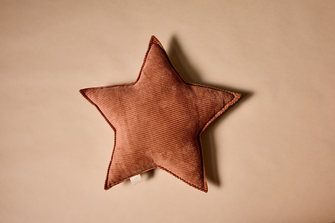 Cojín Estrella de Pana Cappuccino