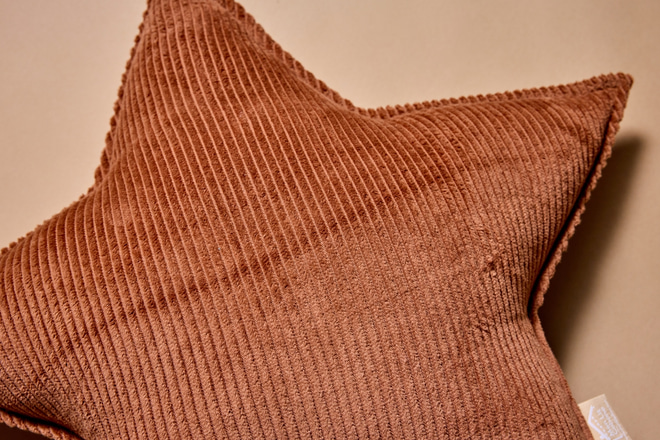 Cord-Stern-Kissen Cappuccino