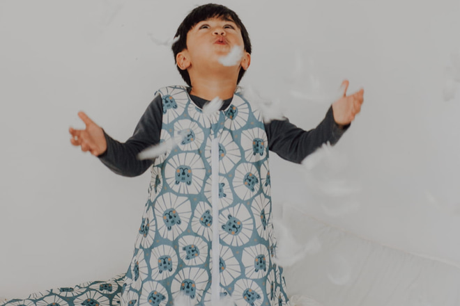 Denim Lion Sleeping Bag With Legs