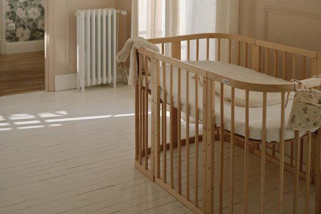 Culla Evolutiva Rettangolare 7 in 1 con Materasso - Legno Naturale