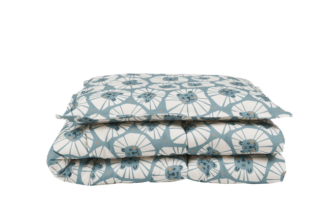 Set Edredón Doble Cara 120x160 y Cojín 40x60 - Denim León