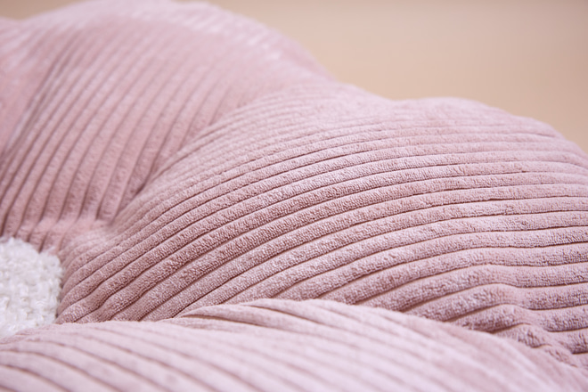 Pouf en Velours Fleur - Rose