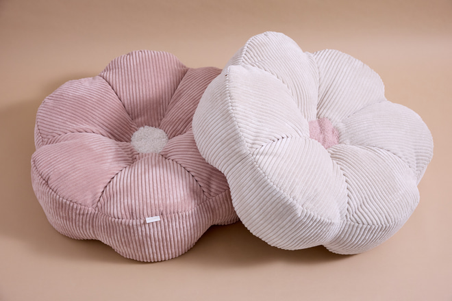 Pouf en Velours Fleur - Rose