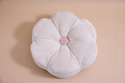 Pouf en Velours côtelé Fleur - Beige