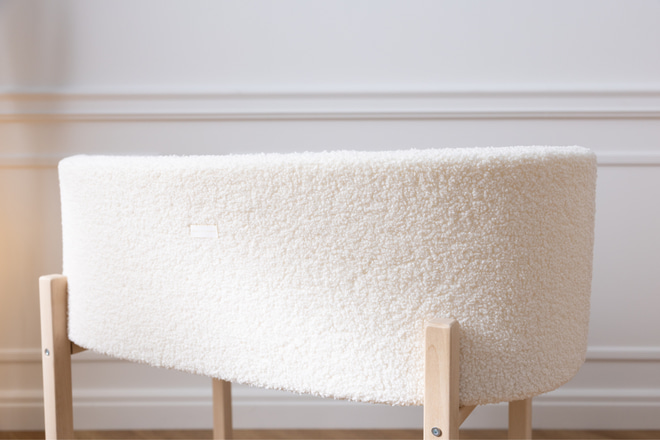 Moseskorb aus Cord mit Schaukelgestell - Natur