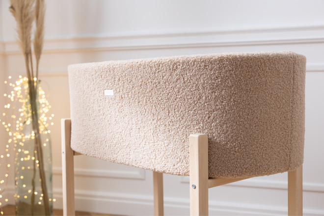 Corduroy Moses Basket with Rocking Stand - Natural
