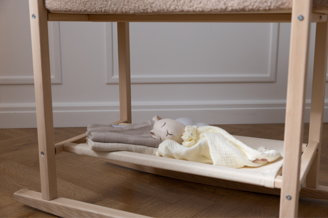 Corduroy Moses Basket with Rocking Stand - Natural