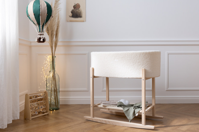 Moisés de Pana Bouclé con Soporte - Vainilla