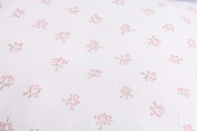 Ensemble Couette et Oreiller 120x170 Mousseline de Coton Avec Garnissage - Fleurs Vintage