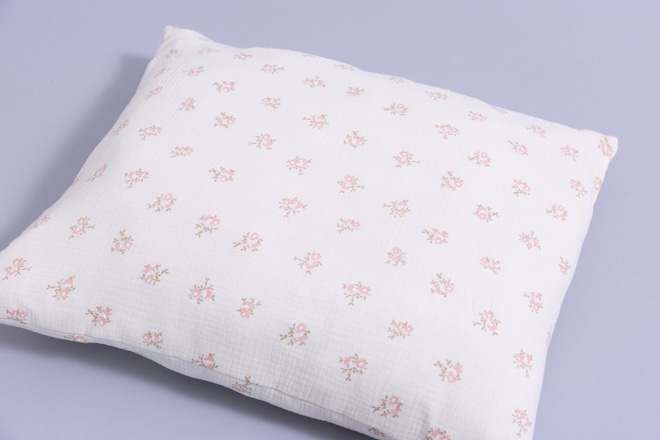 Ensemble Couette et Oreiller 120x170 Mousseline de Coton Avec Garnissage - Fleurs Vintage