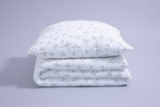 Ensemble Couette et Oreiller 120x170 Mousseline de Coton Avec Garnissage - Fleur de Coton