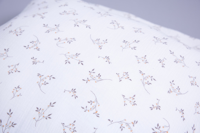 Conjunto de edredão e almofada em musselina de algodão 120x170 com enchimento - Cotton Flowers