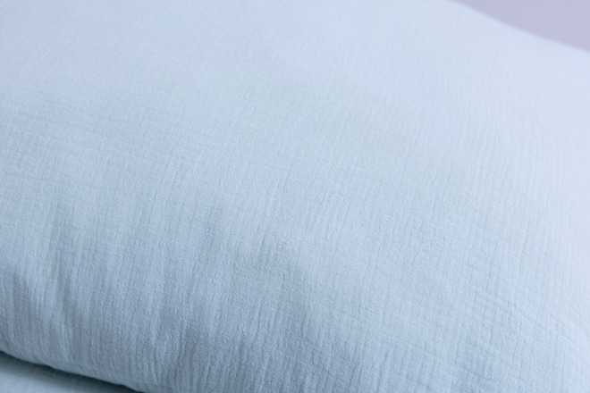 Ensemble Couette et Oreiller 140x200 Mousseline de Coton Avec Garnissage - Menthe